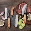 MONGSEW 3PCS Butcher Viking Knife Set, Hand Forged 7" Serbian