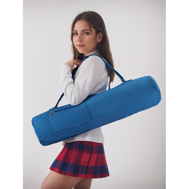 Baestappy Cotton yoga mat bag with Pockets and Adjustable Strap