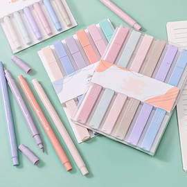 Pastel Highlighters Cute Aesthetic Pens,6Pcs Aesthetic Highlighters Color Highlighters Pens,Aesthetic Cute Highlighters Pen Colors Pastel Highlighters,Pastel Highlighters Assorted Colors Marker Pens