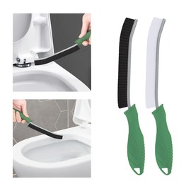 TQRR Toilet Brush, 2 Pcs Bathroom Cleaning Brush, Toilet Scrubber, Deep Toilet Bowl Brush with Hanging Hole, Multifunctional Gap Cleaning Brush, Bristles for Kitchen Sinks, Tub,Shower (2, Green)