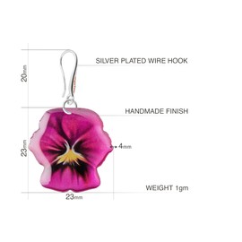 Beautiful Small Flower Earrings Hanging Birthday Gifts Love for Women (Fuchsia)