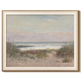 InSimSea Framed Canvas Wall Art Decor Room Decor, Classical Coastal Scenery Bathroom Pictures Wall Decorations, Farmhouse Kitchen Office Bathroom Art Wall Decor