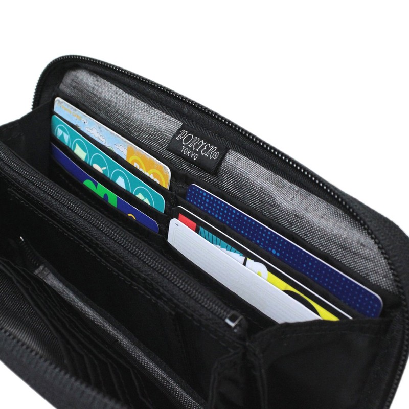 Porter TACTICAL 654-07080 Long Wallet with Round Zipper, Black