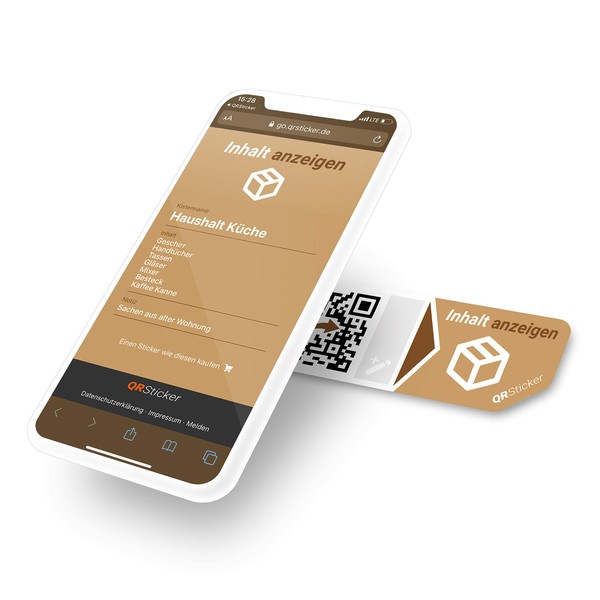 QR-Code Sticker Labels with Smartphone App for Retrieving the Contents
