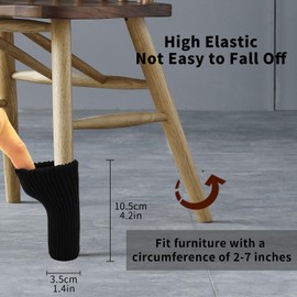 32 PCS Chair Leg Socks, Chair Leg Floor Protectors, Do not Easily Fall Off, Very Easy to Put on, Fits All Leg Shapes, Moving Easily and Reduce Noise (Black, 32pc)