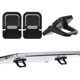 2Pcs Self-Adhesive Mini Portable Laptop Stand Foldable Portable Computer Keyboard Riser, Black Self Adhesive Keyboard Riser for Laptop Most Keyboards, ABS Adjustable Keyboards Stand for Desktop