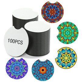 100Pcs Sublimation Blanks Products - Sublimation Cup Coasters Blanks 2.75 Inch for DIY Crafts Car Cup Coasters Painting Project Sublimation Accessories