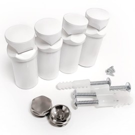 Radiator Accessories,Towel Rail Radiators Universal Brackets Chrome,White,Black, Radiator Valves (White Brackets With Plugs)