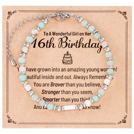 AHAETH 16th Birthday Gifts for Daughter Niece Granddaughter Bday Jewelry Sweet 16 Year Old Birthday Bracelet