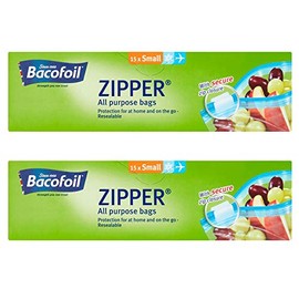 2 x 15 All Purpose Zipper Resealable Bag Small Snadwich Food Freezer Travel