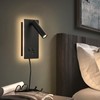 MOLUOLA LED Wall Lamp Wall Mounted Reading Lights, Adjustable Headboard