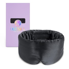 OLEILK Silk Sleep Mask Eye Mask - Large Size Blindfold for Total Blackout, 100% Mulberry Silk Reduces Wrinkles, Adjustable, Drowsy for Travel Naps