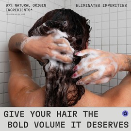 cleanjourney Bold Volume Hair Shampoo, EWG Verified, Infused with Rice Protein and Biotin, For Fine Hair, Volumizing + Texture, Clean Ingredients, Vegan, Fruity Scent, 12 Fl Oz