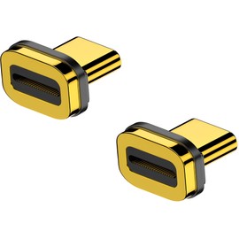 MUXER Magnetic USB-C Adapter Dedicated Type C Magnet Adapter 24 Pin Magnetic Terminal Dustproof Detachable (Supports PD Fast Charging and Fast Data Transfer) Only Compatible with MUXER Brand Magnetic Type C Converter(Golden Color)