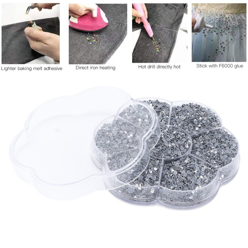 14400Pcs Flat Back Rhinestones Dazzling Colorful DIY Sturdy Iridescent Rhinestones
