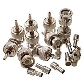 CablesOnline, 10-Pack BNC Male Crimp/Solder Type 50-ohm Connectors for RG316/RG174/LMR100 Coax Wire