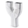 VYH Downspout Gutter Y Diverter 2x3, Low Gloss White，Y Downspout,