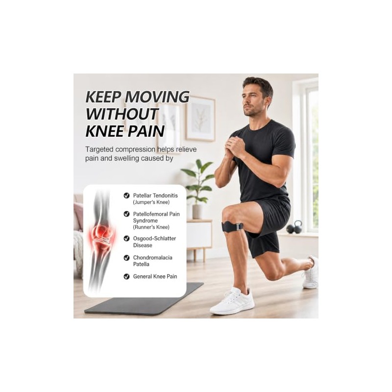 Stryde Precision Knee Strap, Patella Tendon Support, 3D Cushion