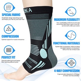 NEENCA Professional Ankle Support Compression Foot Brace (Pair), Ankle Brace for Stability, Ankle Support for Achilles Tendonitis, Plantar Fasciitis, Joint Pain, Heel Spurs, Sports