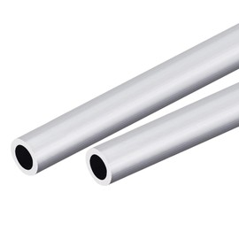 TOP-VIGOR 2Pcs 6063 Aluminum Round Tube, 14mm OD 10mm ID 300mm Length Seamless Aluminum Straight Tubing Metal Pipe for Industry DIY Projects