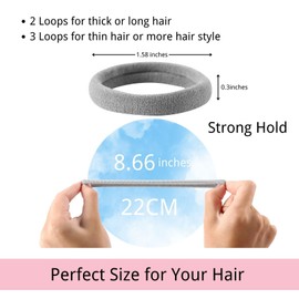 LuSeren LuSeren 120 Pcs No Damage Hair Ties for Thick Hair, Large Soft Seamless Nylon Hair Elastics for Women, Ponytail Holders, Hair Accessories ?C Light Grey and Grey Color