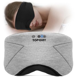 Sleep Mask with Headphones Bluetooth 5.4, TOPOINT Blackout Eye Mask for Sleeping Headphones Earphones with Soft Bamboo Cotton Cooling Breathable, HD Stereo Speaker for Side Sleepers Women Men Travel