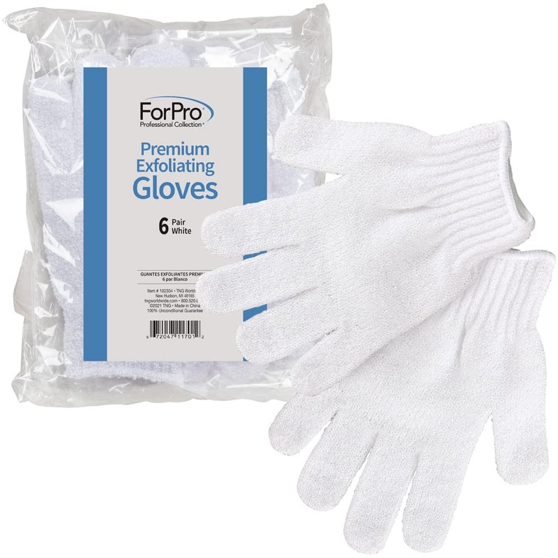 ForPro Professional Collection Premium Exfoliating Gloves for Cosmetic Application and