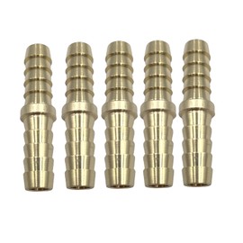 5pcs 3/8" Hose Barb Brass Hose Fitting Metals Splicer Mender Splicer Brass Hose Fitting Adapter for Water Fuel Air