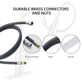 Pull-down Faucet Replacement Hose 131381,Replacement 67 inches Hose Kit for Moen Kitchen Faucet, Chrome