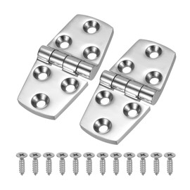 sourcing map Door Hinges, 2Pcs 3" x 1.5" - 316 Stainless Steel Marine Hinge, Polished Bearing Boat Hinge for Yacht Deck Cupboard Piano Furniture Hardware (Silver)