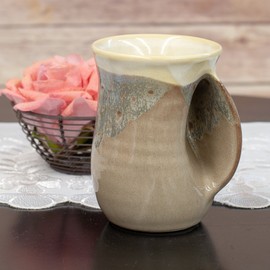 Clay in Motion Handwarmer Mug - Right Hand (Desert Sand)