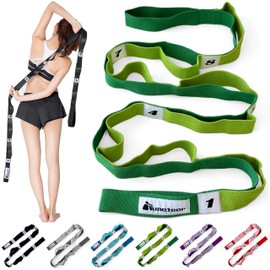 Meteor Stretching Strap, Leg Stretcher, Stretch Belt - Non-Elastic Multi-Loop Strap, Yoga Strap with Carry Bag- for Yoga, Physical Therapy, Flexibility Training