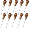 ROYHOO 10PCS Wooden Handle Scratch Awl for Leather Punch Hole
