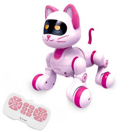 Ysityum Remote Control Robot Cat Robot Dog Toy - RC Robotic Cat for Kids, Interactive Programmable Smart Robot Pet with Light, Sound, Touch Sensing, LED Eyes, Dance & Music, Robo Dog Gift for Kids 3+
