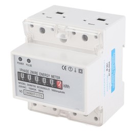 Moncer Energy Meter, DDM75S Single Phase 4P LED Din Rail Energy Meter, Power Consumption Meter 10-40A KWh Meter with Passive Pulse Output