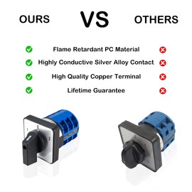 VictorsHome Changeover Switch LW28-32 3 Positions 12 Terminals Universal Rotary Cam Selector Latching Switches 690V 32A