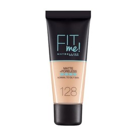 Maybelline New York Fond Complexion Fluide Fit Me Matte & Poreless - Peaux Normal à Grasses - Tein: 128 Beige Doré - 30 ml