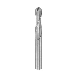sourcing map Ball End Mill Ball Nose High-Speed Steel 2 Flute Cutter 6 mm Diameter 22 mm Cutting Length 6 mm Shank