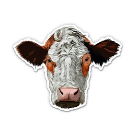 Cow - 5" Vinyl Sticker - for Car Laptop I-Pad - Waterproof Decal