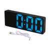 uxcell Square Electronic Alarm Clock,Alarm Clock with Black Case Mirror