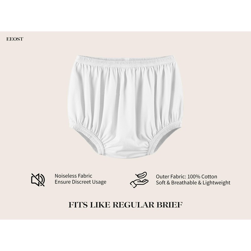 EEOST Adult Diaper Cover for Incontinence Noiseless Leak-Protection Underwear Plastic