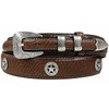 Western Silver Engraved Texas Star Conchos Genuine Leather Ranger Belt