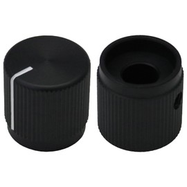 6mm Round Hole 15mm Short Solid Aluminium Control Knob for HiFi Volume Pack of 2 (Black)