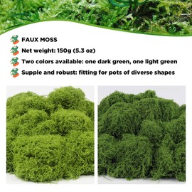 5.3OZ Artificial Faux Moss Fake Green Moss for Crafts Plants Indoor Fairy Garden DIY Decorative Walls Glass Containers Model Making Home (Light Green)