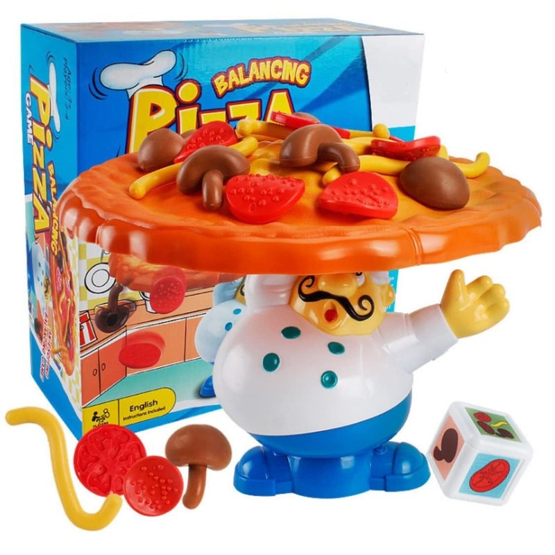 Trisquirrel Topple Pizza Game,Tabletop Balancing Pizza Toy, Poppa's Pizza Pile-Up
