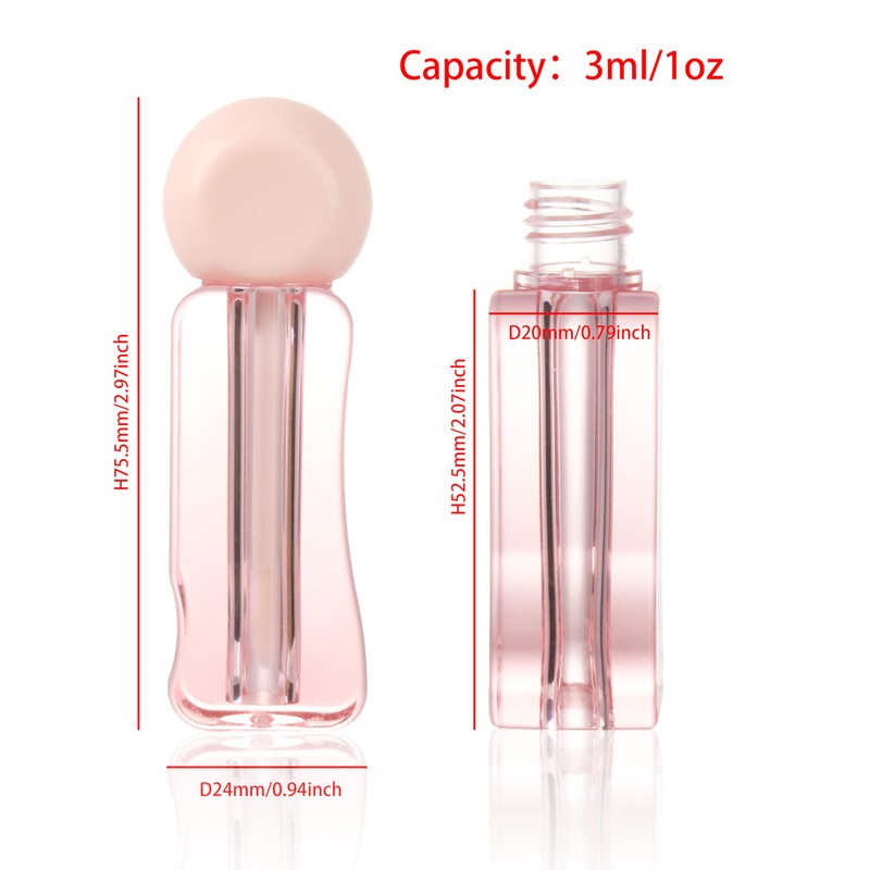 COSIDEA 20pcs Cute irregularly shaped 3ml 0.1oz Rose Empty lip