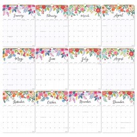 S&O Vertical Floral Wall Calendar from July 2025-Dec 2026 - Tear-Off Monthly Calendar - 18 Month Academic Wall Planner - Hanging Organizer to Track Anniversaries & Appointments - 13.5"x10.5”in