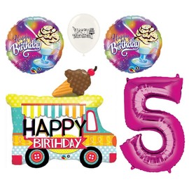 Ultimate Ice Cream Truck and Sundae Party Event Decorations Bouquet of Balloons (5th Birthday)