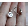 Small sterling silver dangle lotus drop earrings yoga jewelry