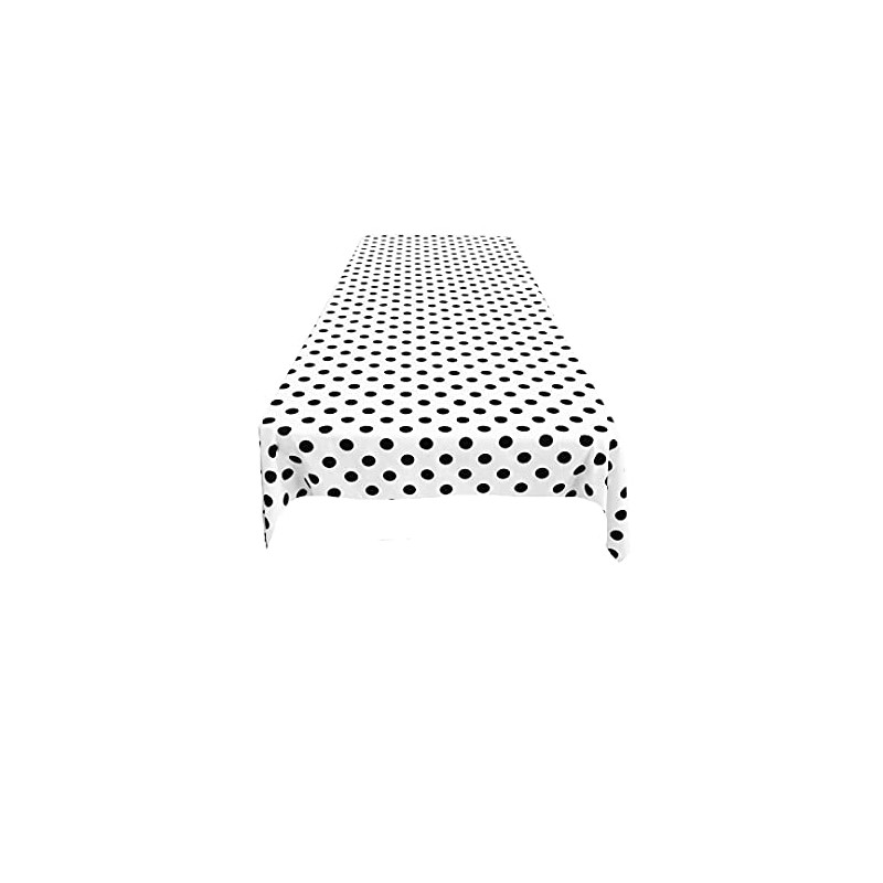Backdrop King Inc, Square Polka Dot Poly Cotton Tablecloth. (Black
